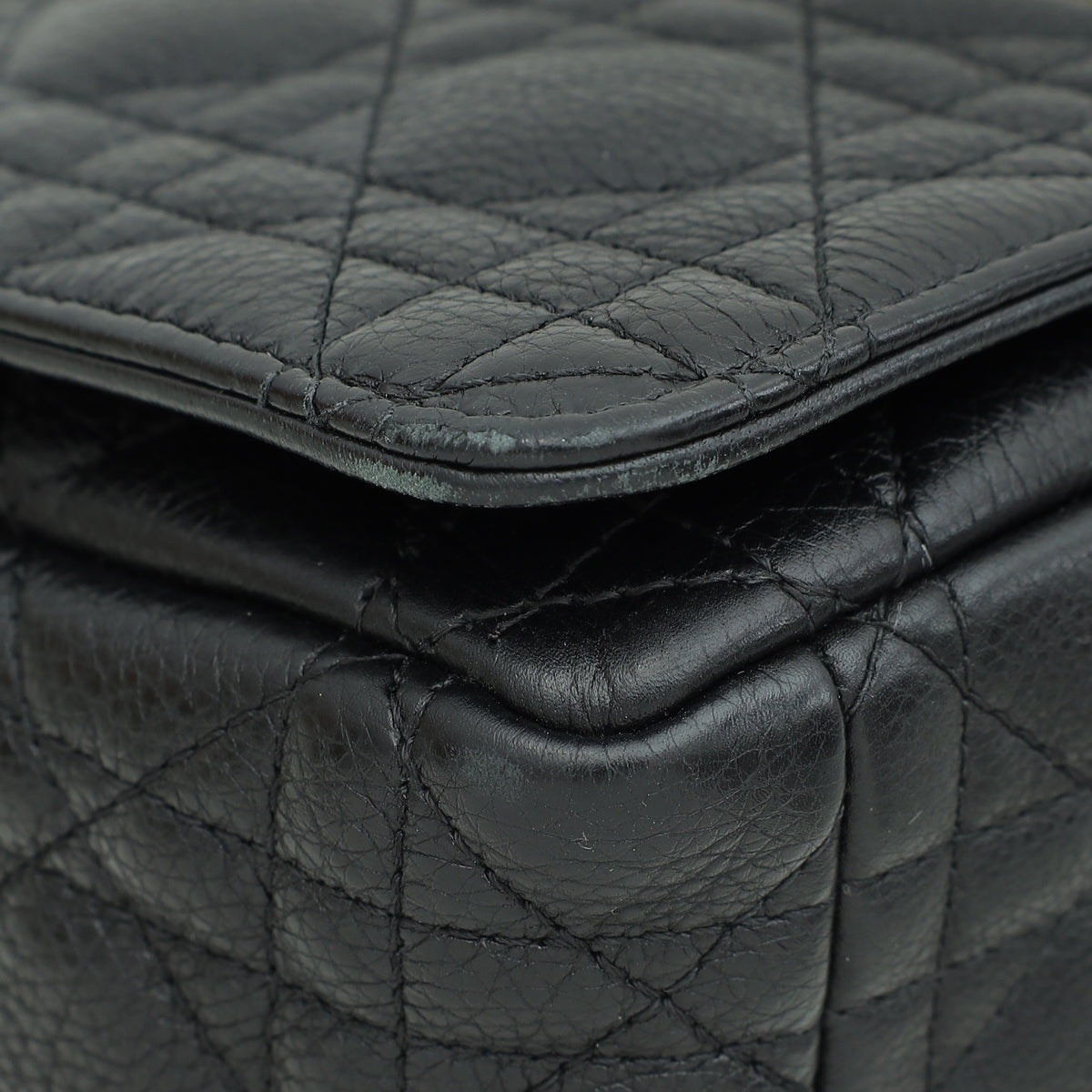 Christian Dior Black Supple Cannage Caro Medium Bag