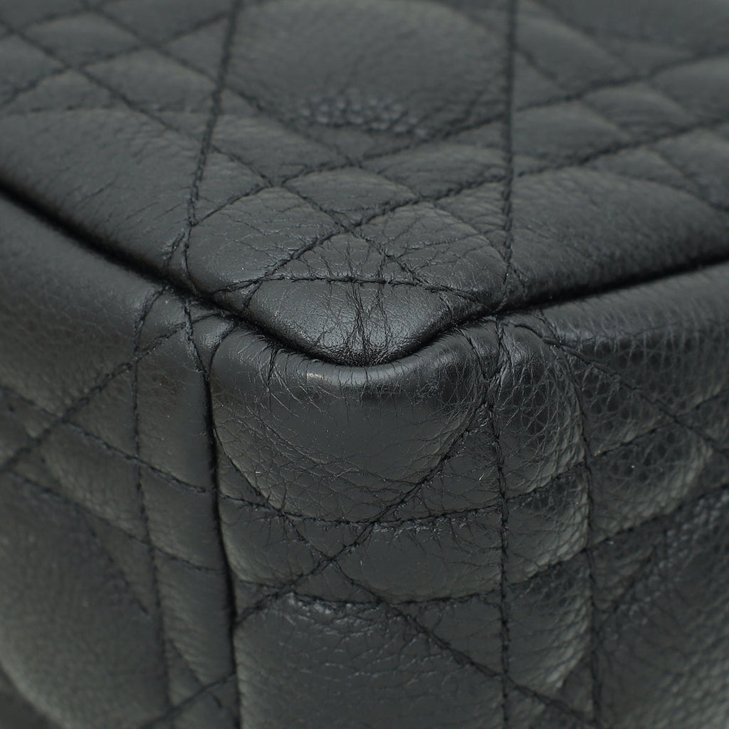 Christian Dior Black Supple Cannage Caro Medium Bag
