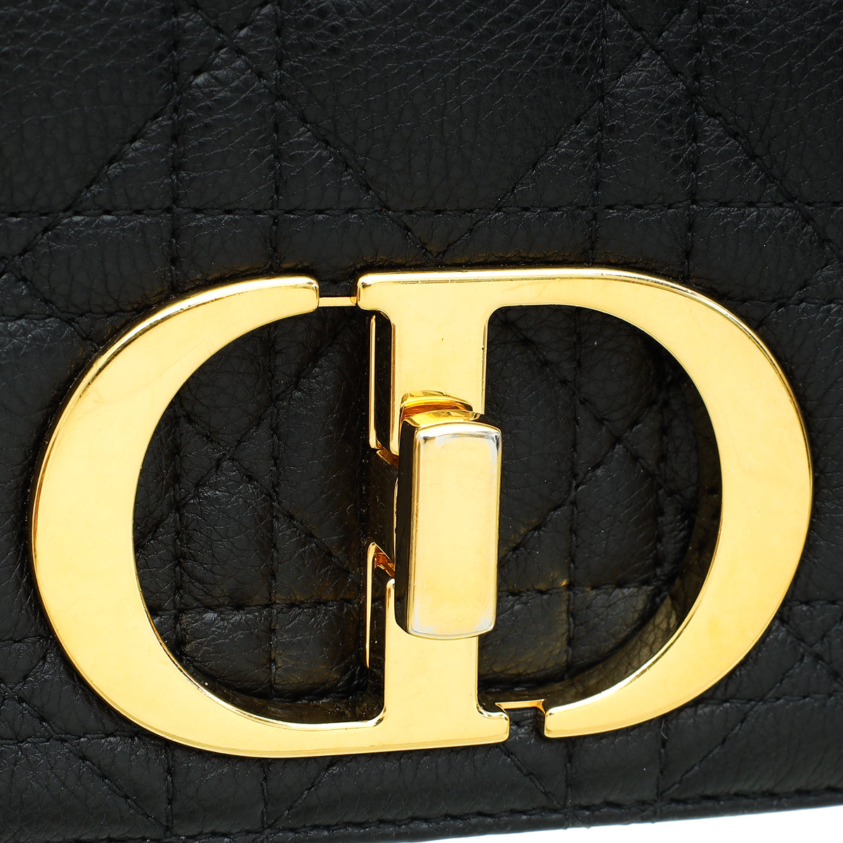 Christian Dior Black Supple Cannage Caro Medium Bag