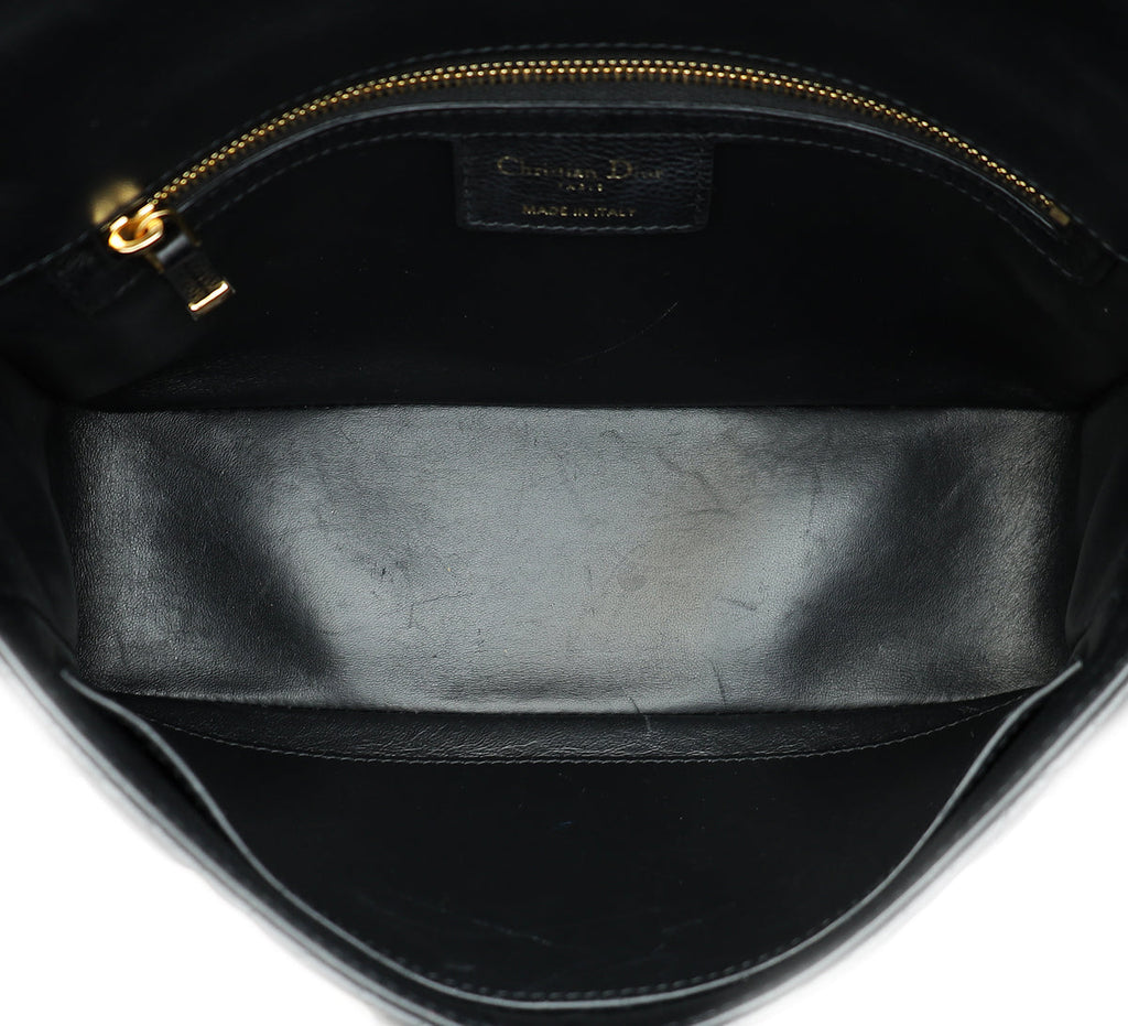 Christian Dior Black Supple Cannage Caro Medium Bag