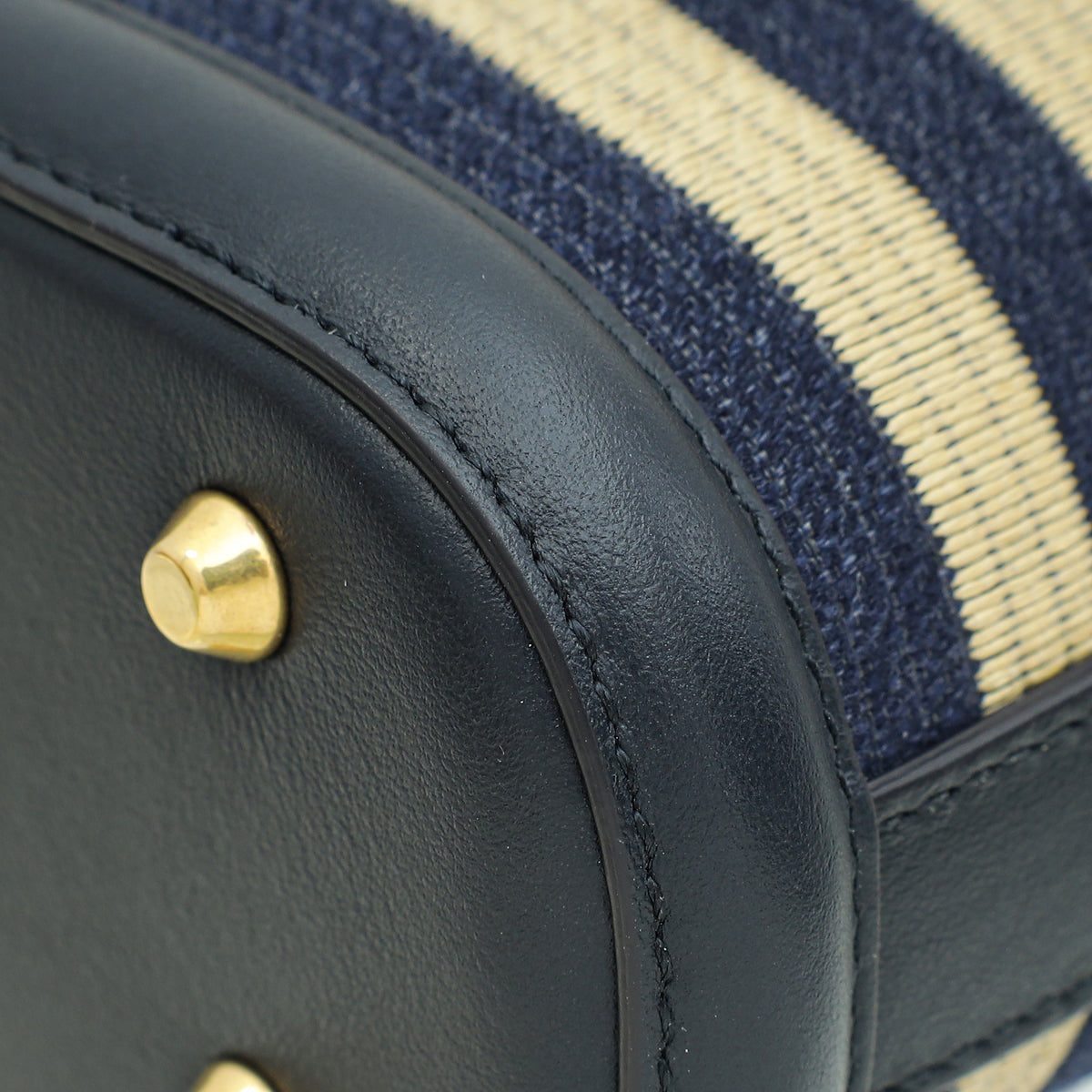 Christian Dior Bicolor Raffia C'est Chain Small Bucket Bag