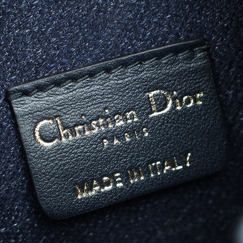 Christian Dior Bicolor Raffia C'est Chain Small Bucket Bag