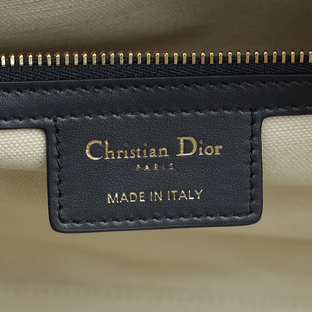 Christian Dior Bicolor Perforated Medium Dior Vibe Classic Bowling Bag