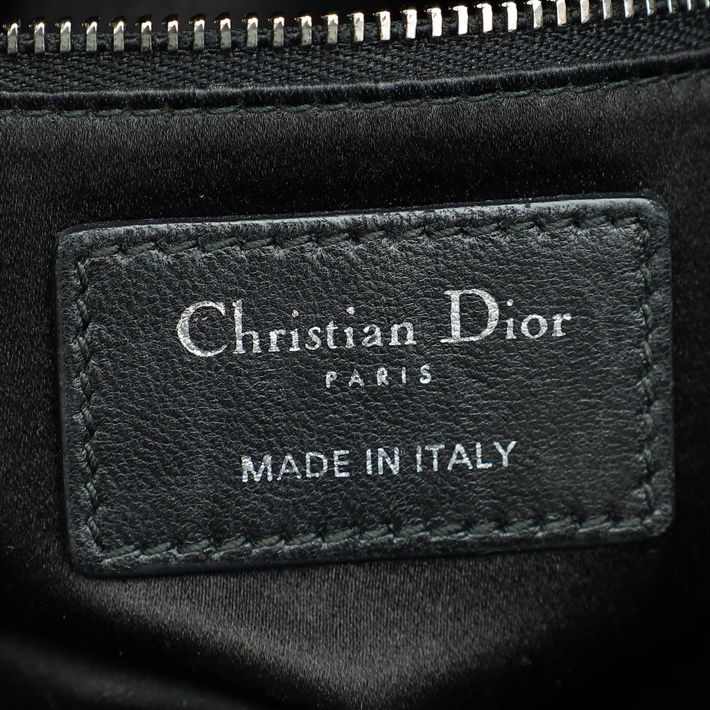 Christian Dior Black Lady Dior Cannage Satin Strass Mini Bag