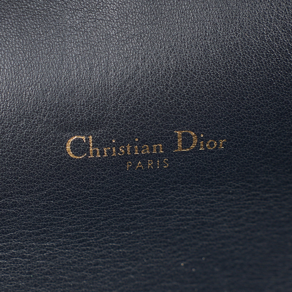 Christian Dior Blue Oblique Saddle Wallet on Chain