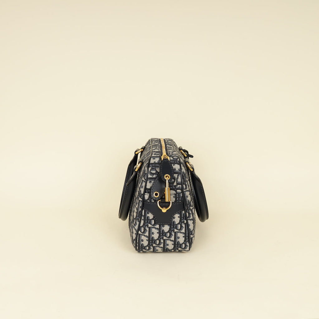 Christian Dior Blue Oblique D-Vibe Bowling Bag