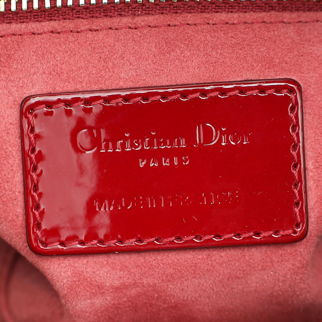 Christian Dior Cherry Red Lady Dior Mini Chain Bag