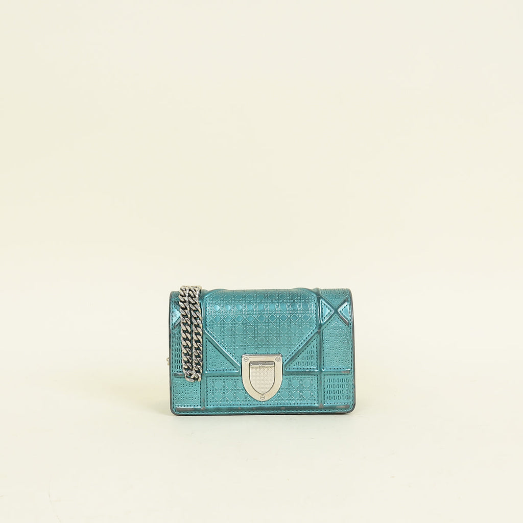 Christian Dior Teal Diorama Baby Microcannge Micro Bag