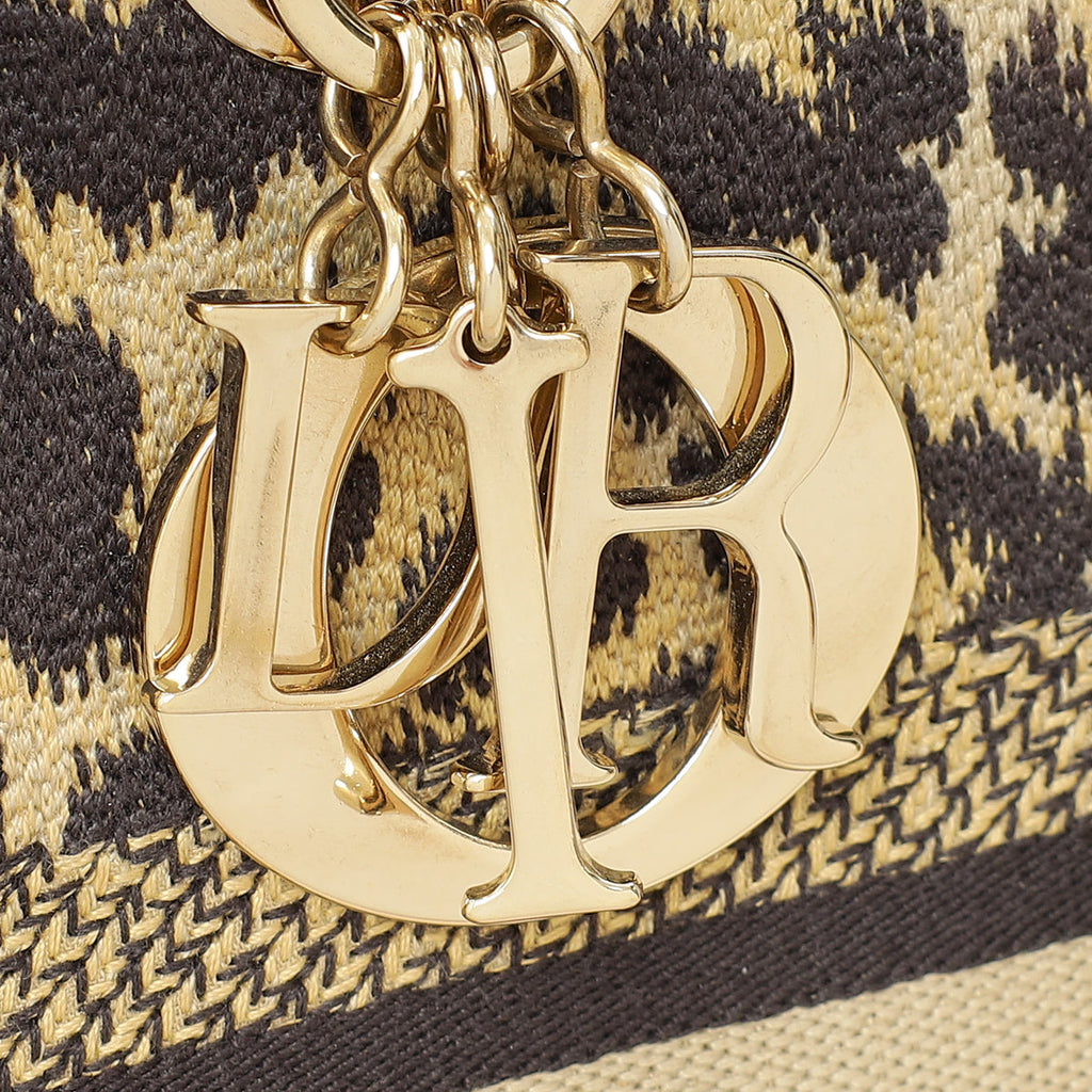 Christian Dior Bicolor Lady D-Lite Mizza Embroidered Medium Bag