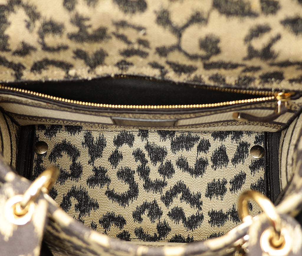 Christian Dior Bicolor Lady D-Lite Mizza Embroidered Medium Bag