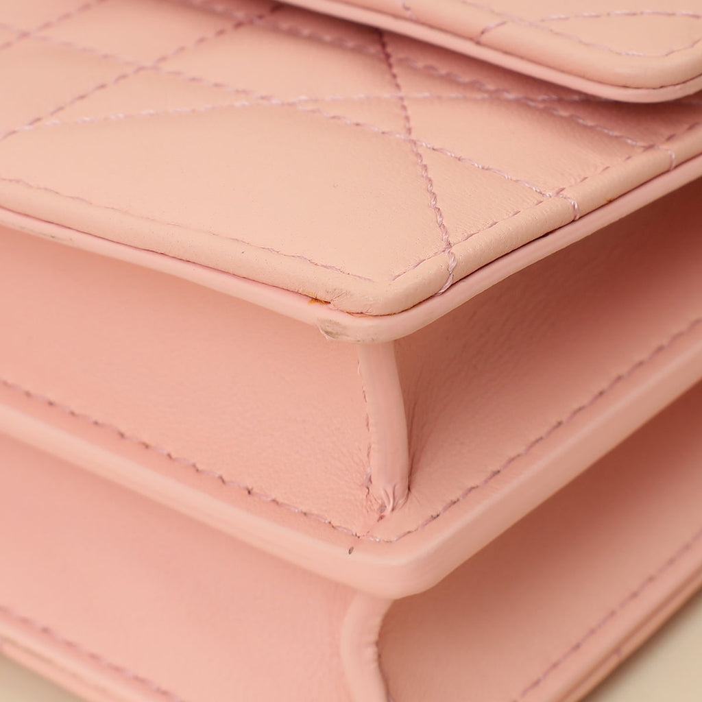 Christian Dior Pink Macrocannage Mini Caro Bag