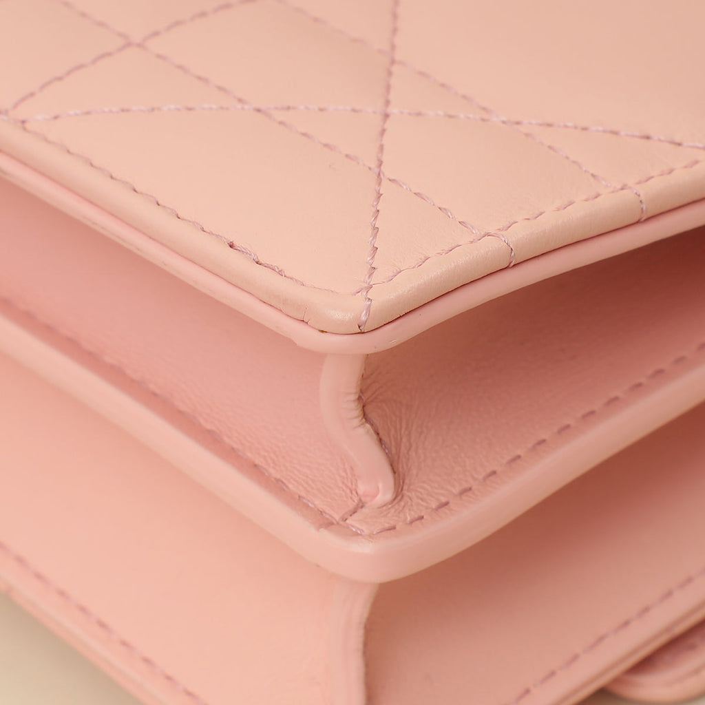 Christian Dior Pink Macrocannage Mini Caro Bag