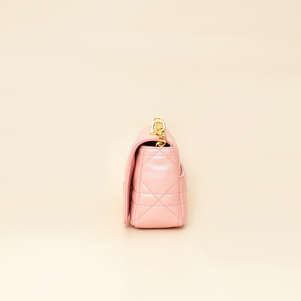Christian Dior Metallic Macrocannage Small Caro Bag