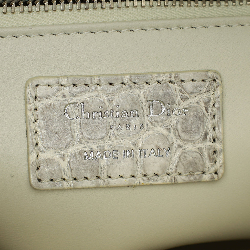 Christian Dior Bicolor Niloticus Crocodile Himalaya Lady Dior Medium Bag