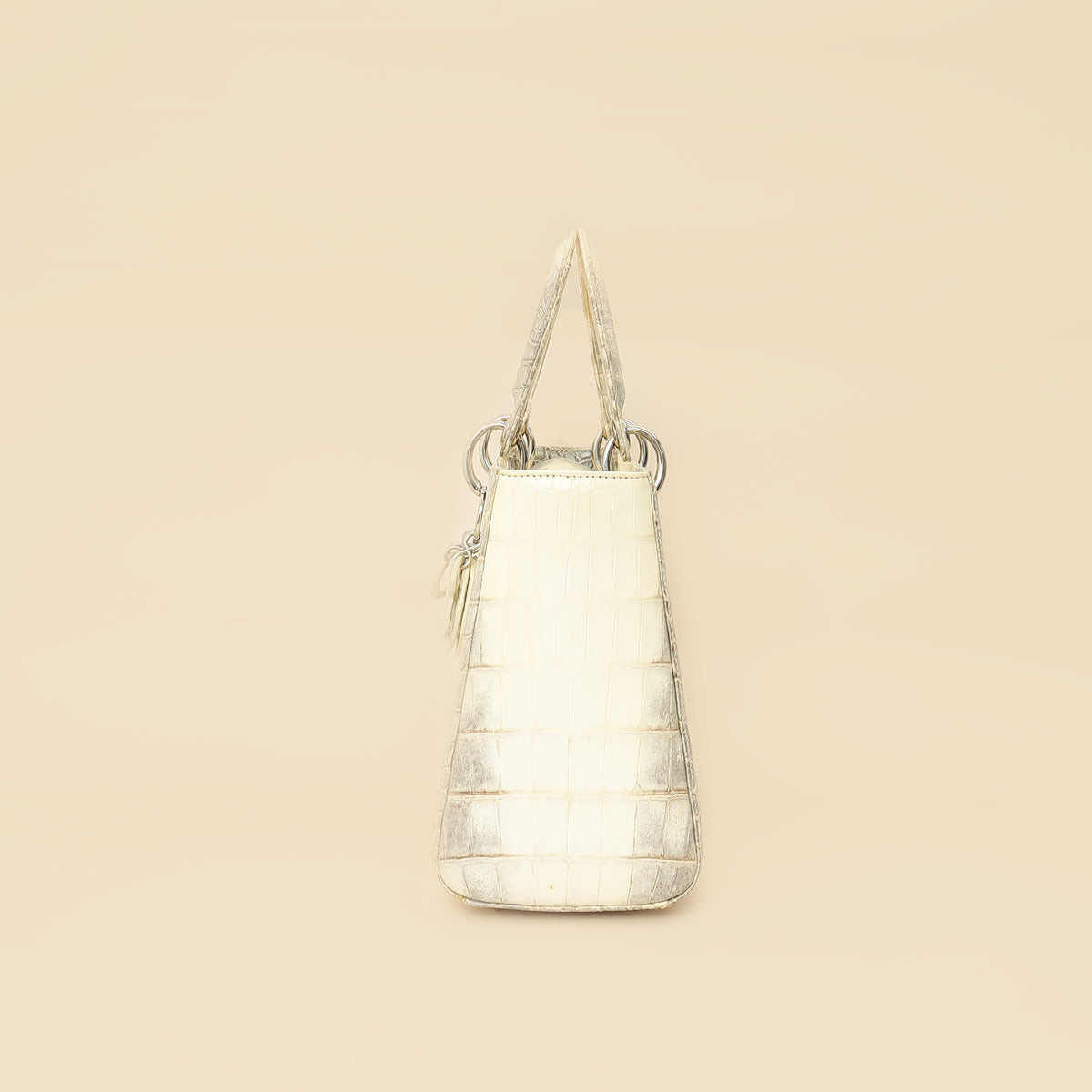Christian Dior Bicolor Niloticus Crocodile Himalaya Lady Dior Medium Bag