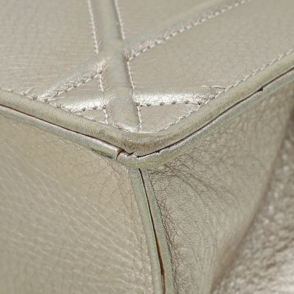 Christian Dior Metallic Champaign Diorama Shoulder Bag