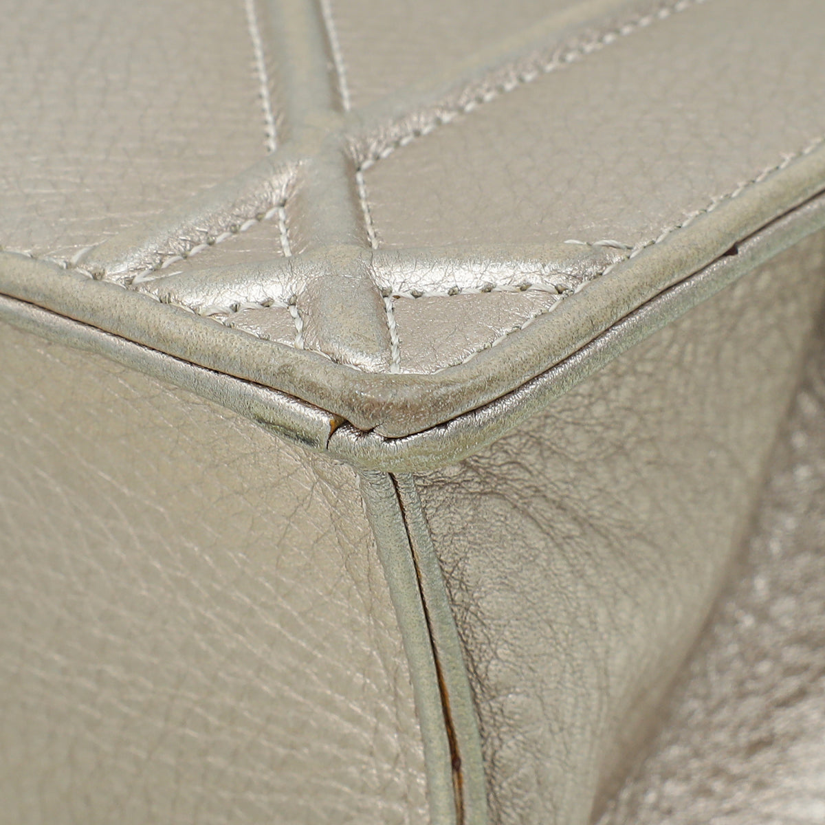 Christian Dior Metallic Champaign Diorama Shoulder Bag