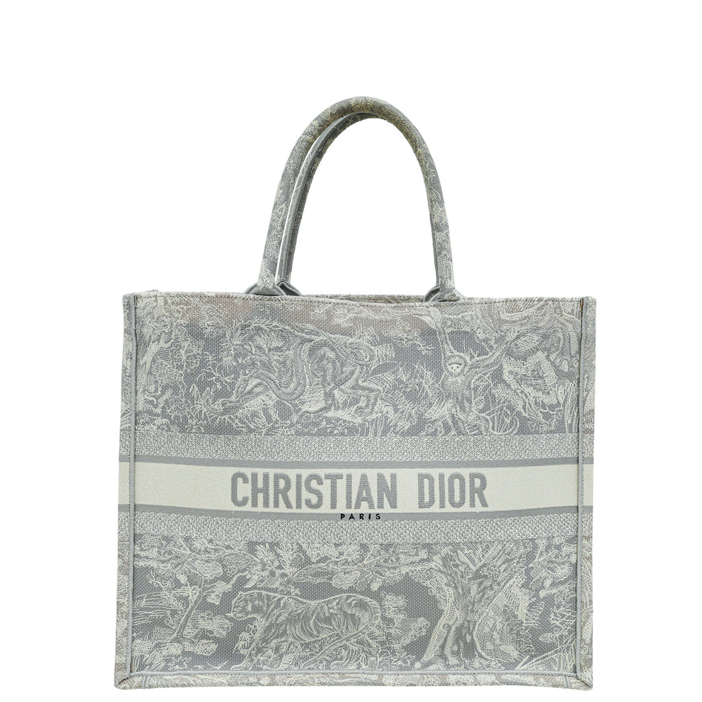 Christian Dior Bicolor Toile De Jouy Reverse Book Tote Large Bag