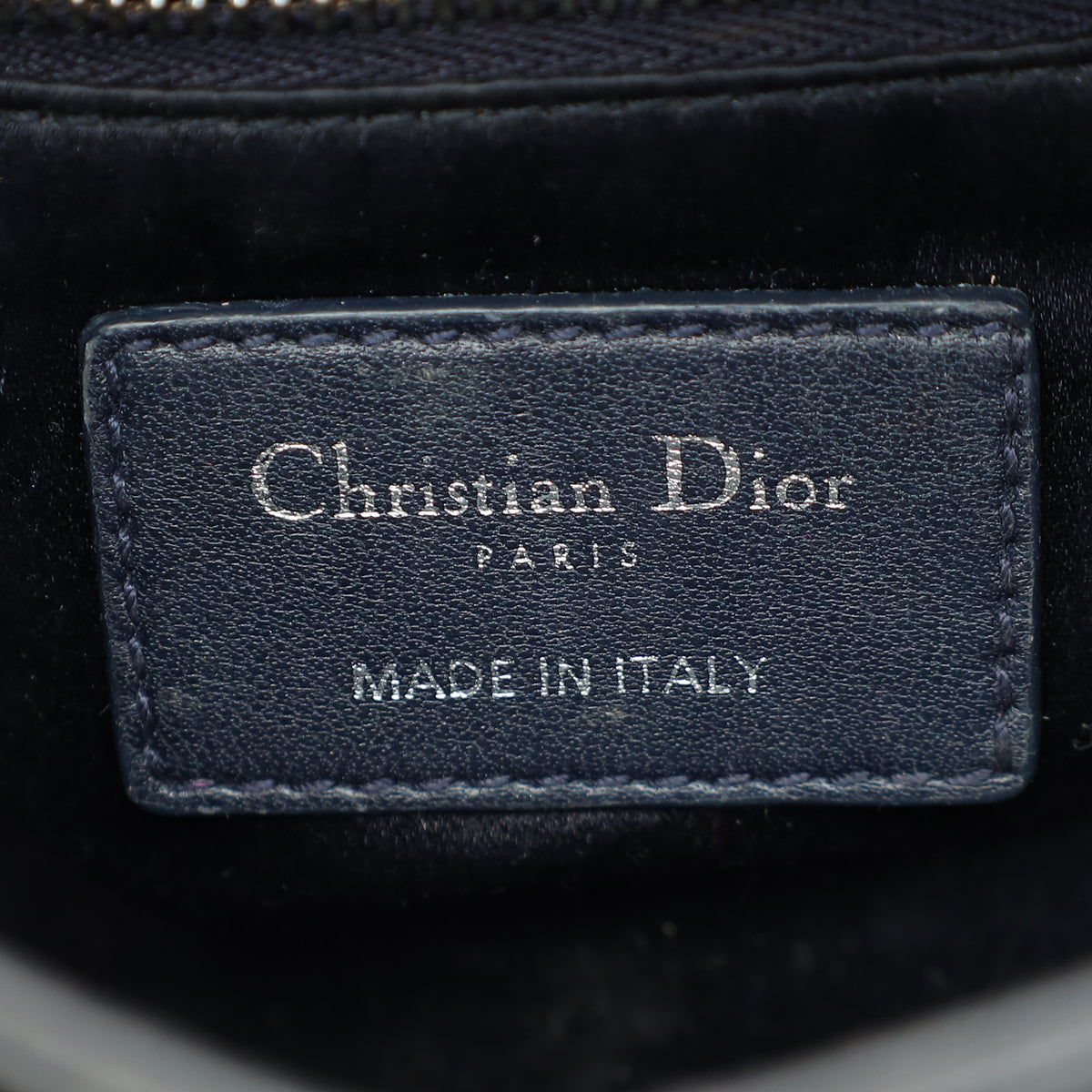 Christian Dior Black Cannage Satin Lady Dior Mini Strass Bag