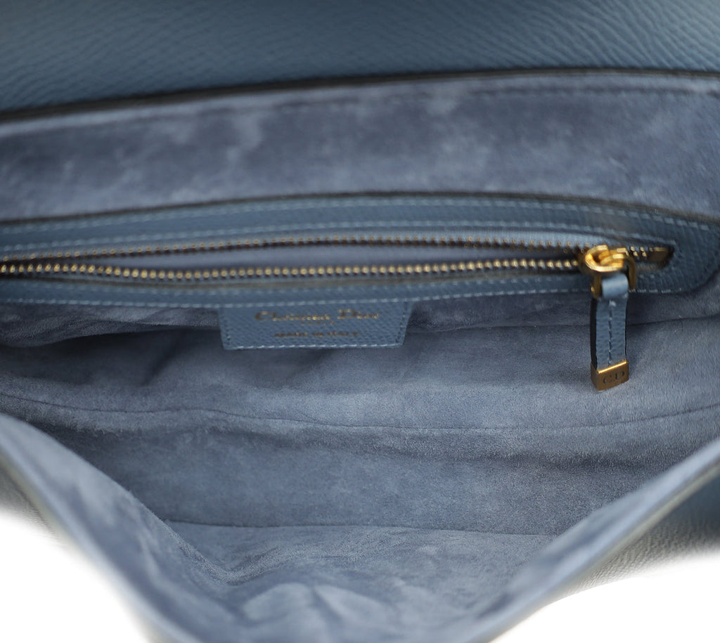 Christian Dior Blue Saddle Medium Bag
