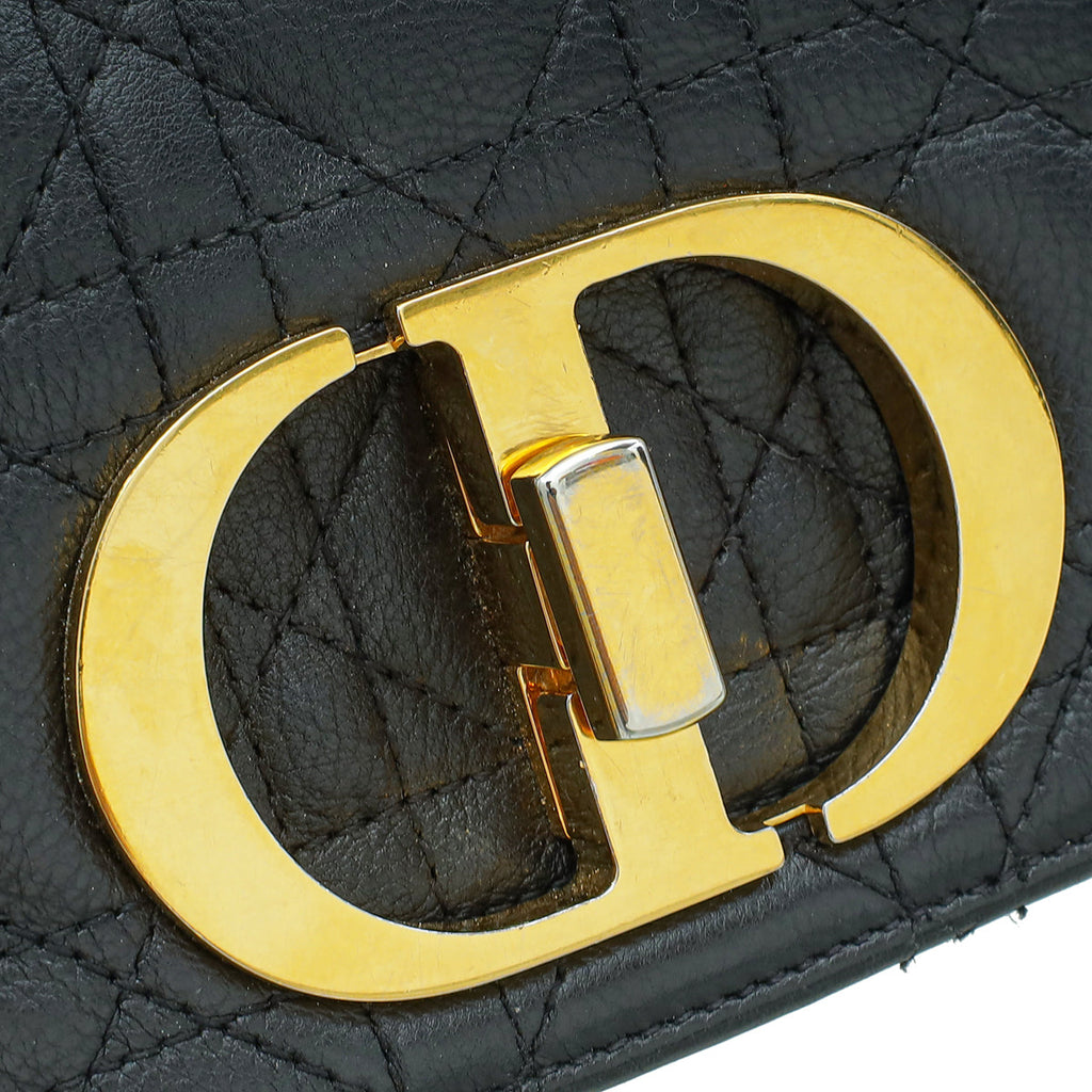 Christian Dior Black Caro Medium Shoulder Bag