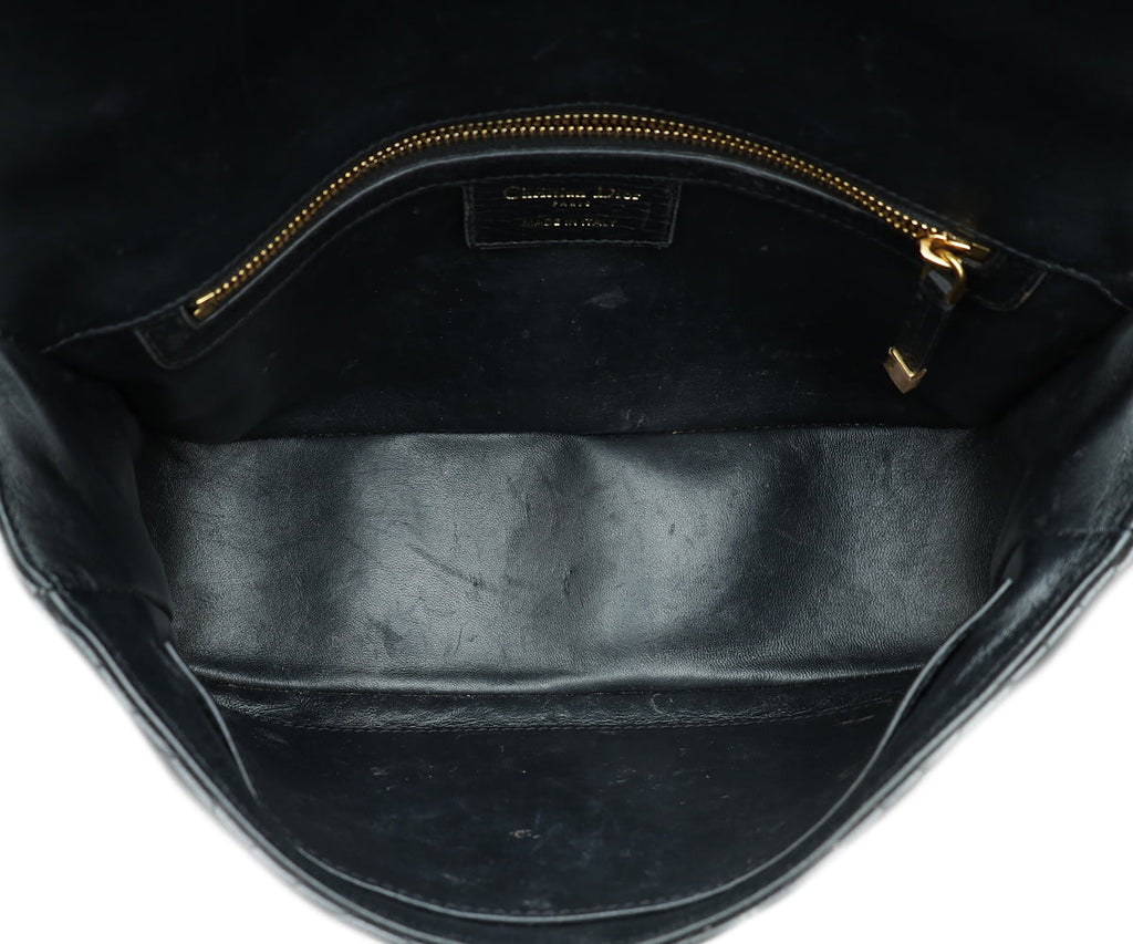 Christian Dior Black Caro Medium Shoulder Bag