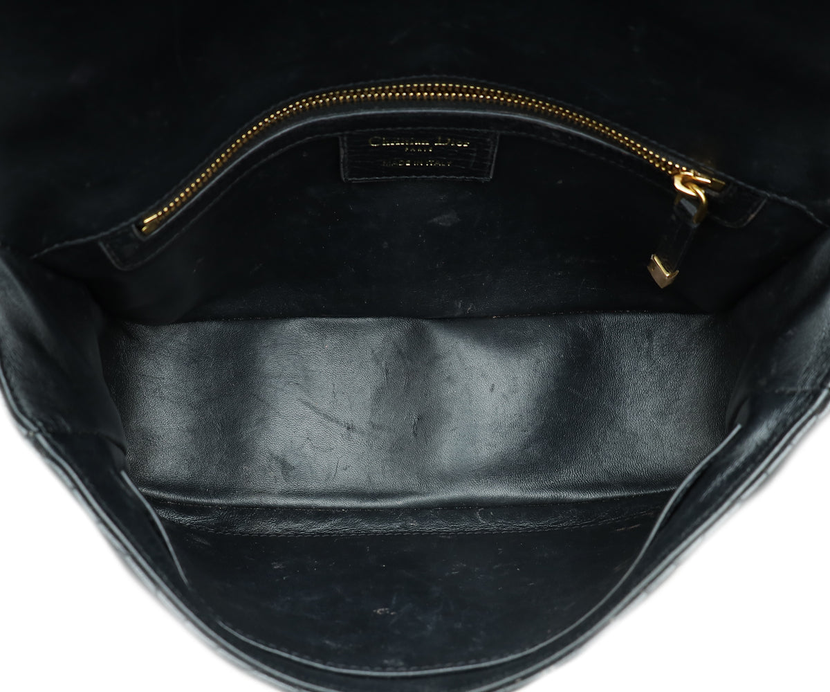 Christian Dior Black Caro Medium Shoulder Bag