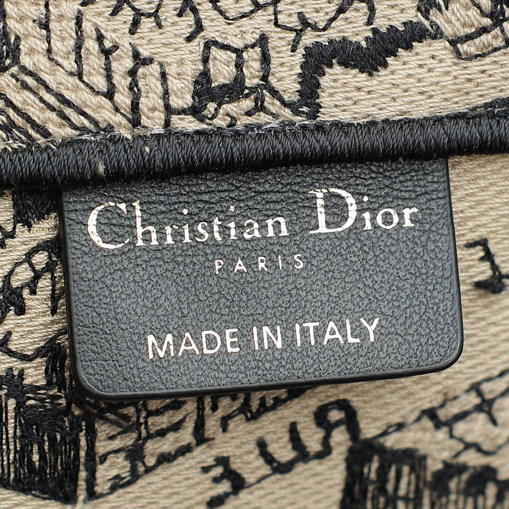 Christian Dior Bicolor Plan De Paris Embroidered Book Tote Medium Bag