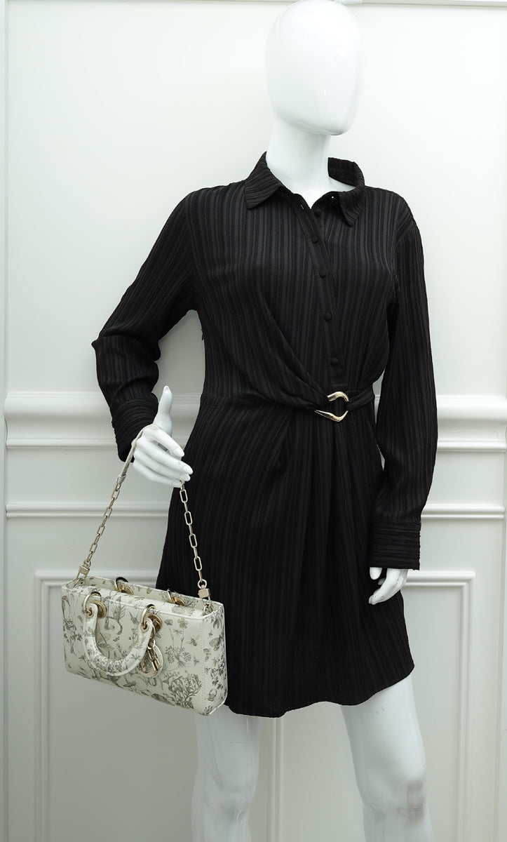 Christian Dior Latte Cabinet de Curiosités Print Lady D-Joy Medium Bag