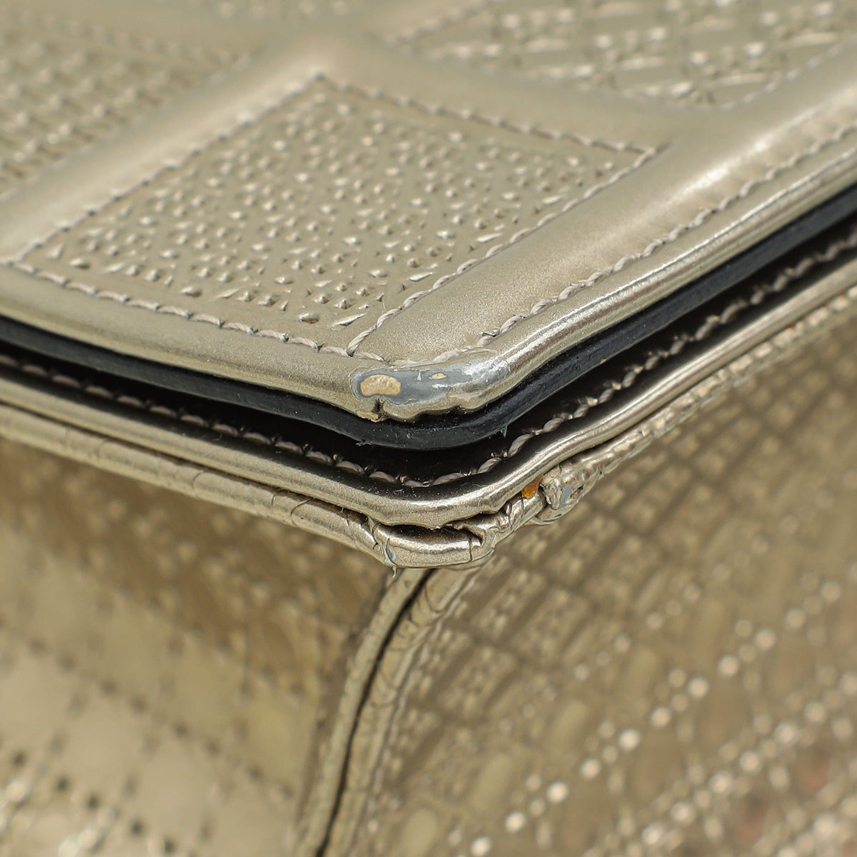 Christian Dior Champaign Diorama Microcannage Medium Bag