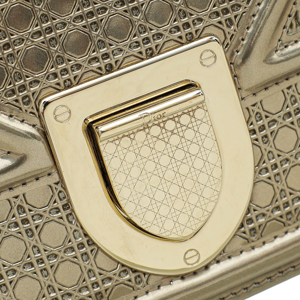 Christian Dior Champaign Diorama Microcannage Medium Bag