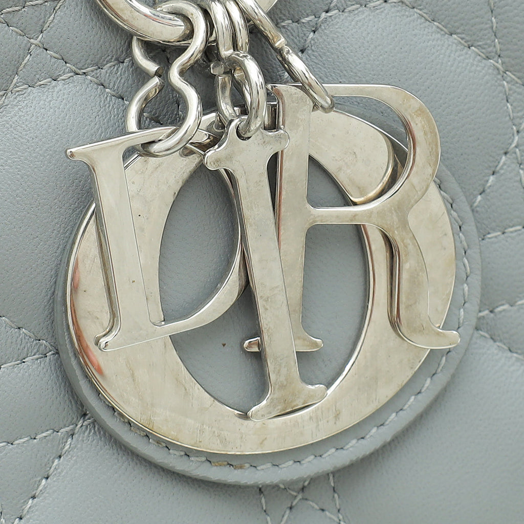 Christian Dior Grey Lady Dior Large Bag