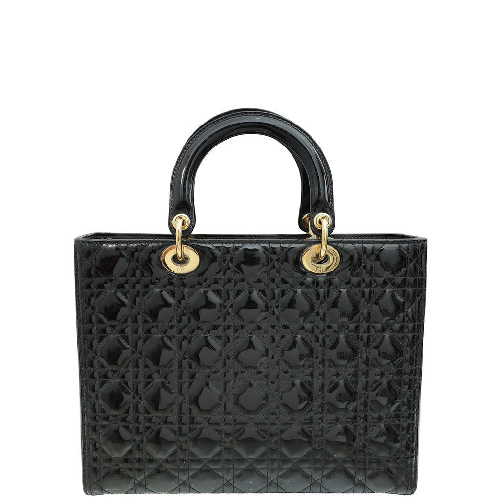 Christian Dior Black Lady Dior Large Bag