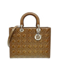 Christian Dior Golden Brown Lady Dior Large Bag