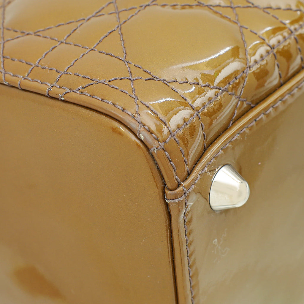 Christian Dior Golden Brown Lady Dior Large Bag