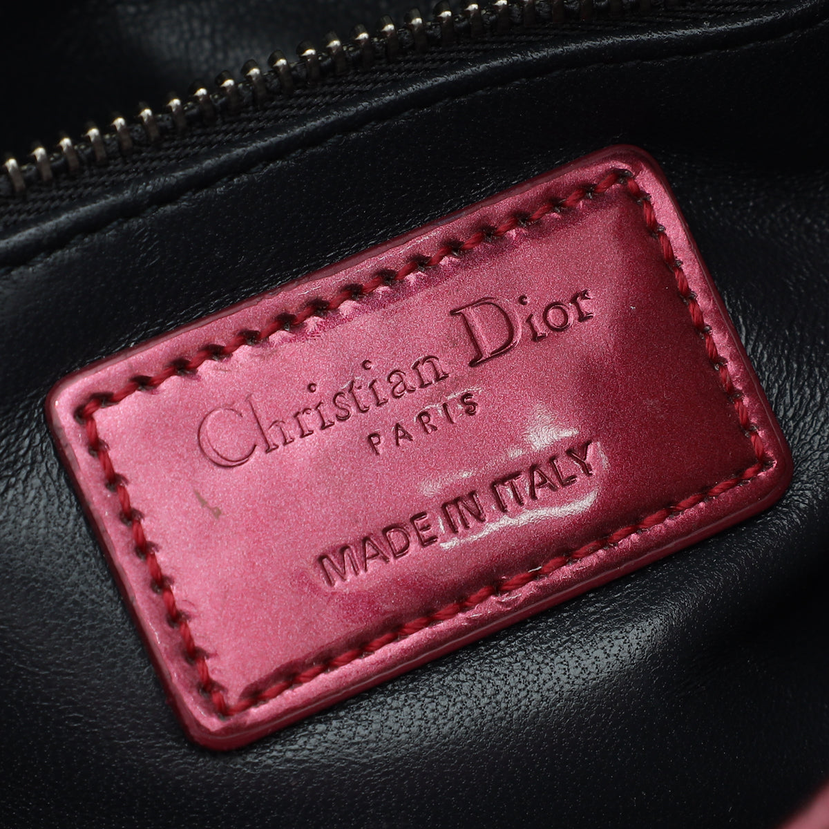Christian Dior Metallic Fuchsia Lady Dior Microcannage Mini Strap Bag