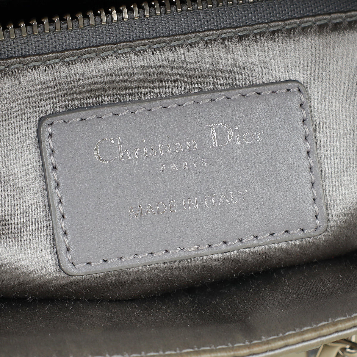 Christian Dior Gray Strass Cannage Satin Mini Lady Dior Bag