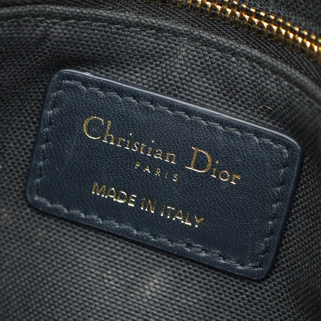 Christian Dior Navy Blue 30 Montaigne Oblique 2 Way Chain Pouch