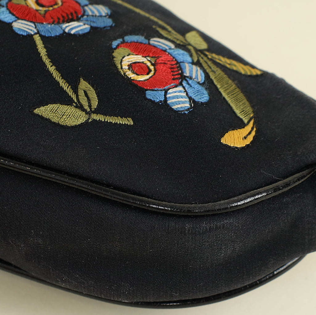 Christian Dior Multicolor Galliano Era Embroidered Saddle Pochette Bag