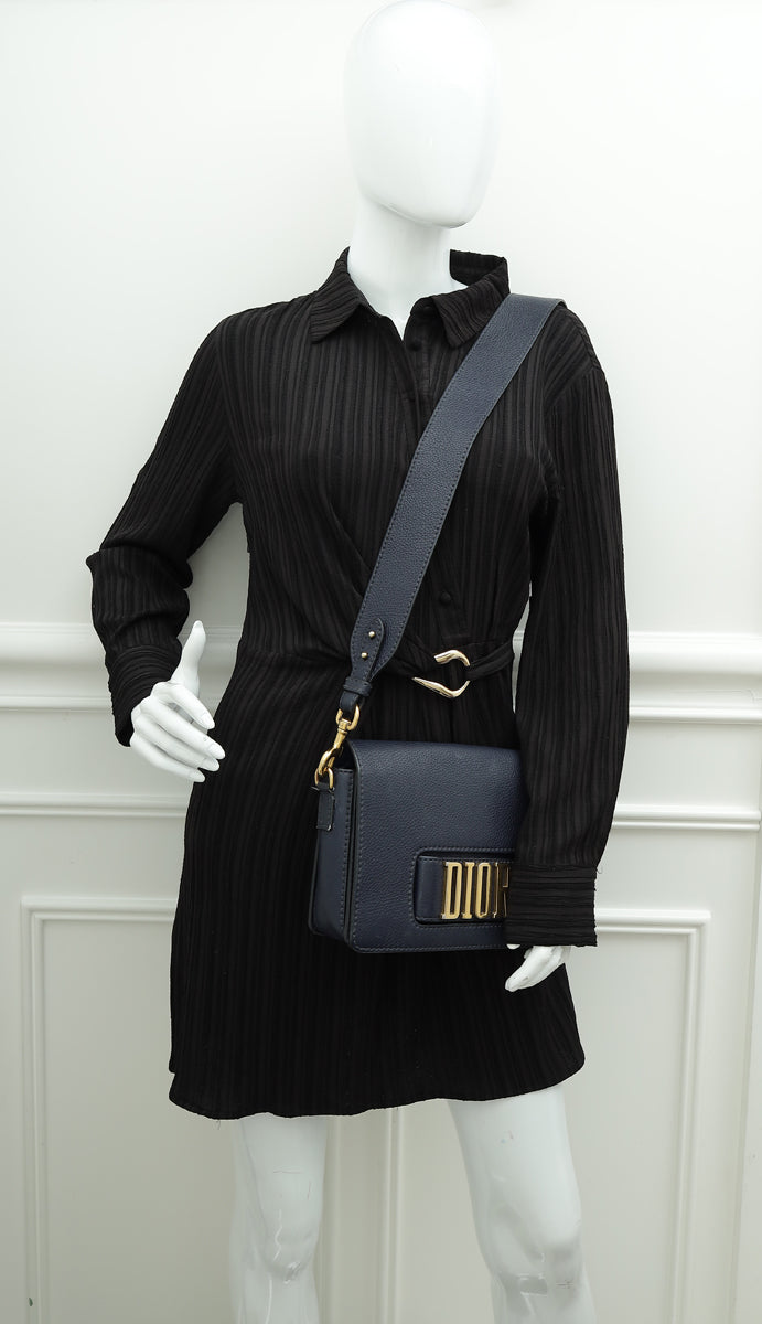 Christian Dior Navy Blue Dio(r)evolution Flap Bag