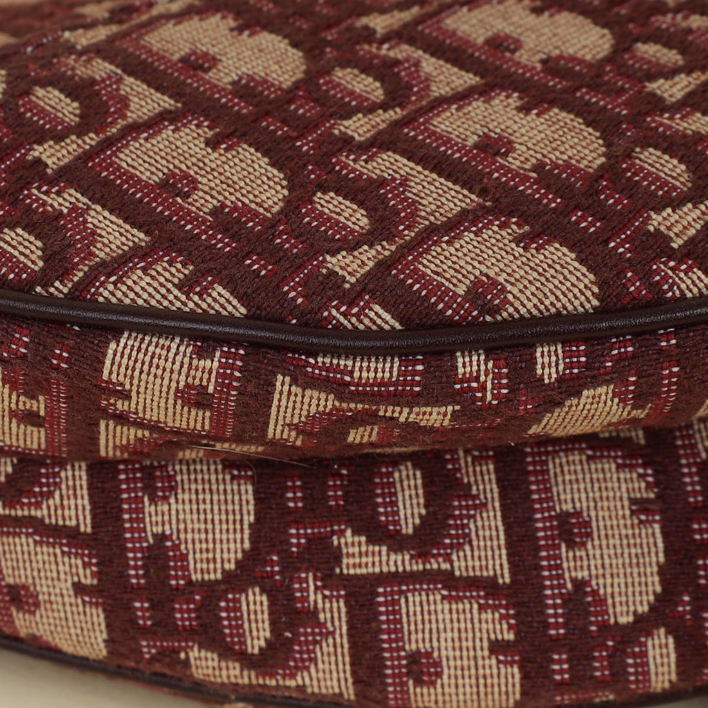 Christian Dior Burgundy Oblique Saddle Medium Bag
