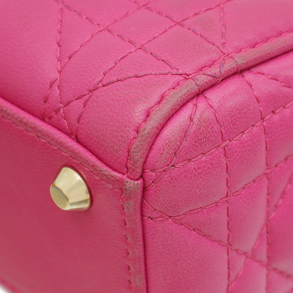 Christian Dior Fuchsia Mini Lady Dior Chain Bag