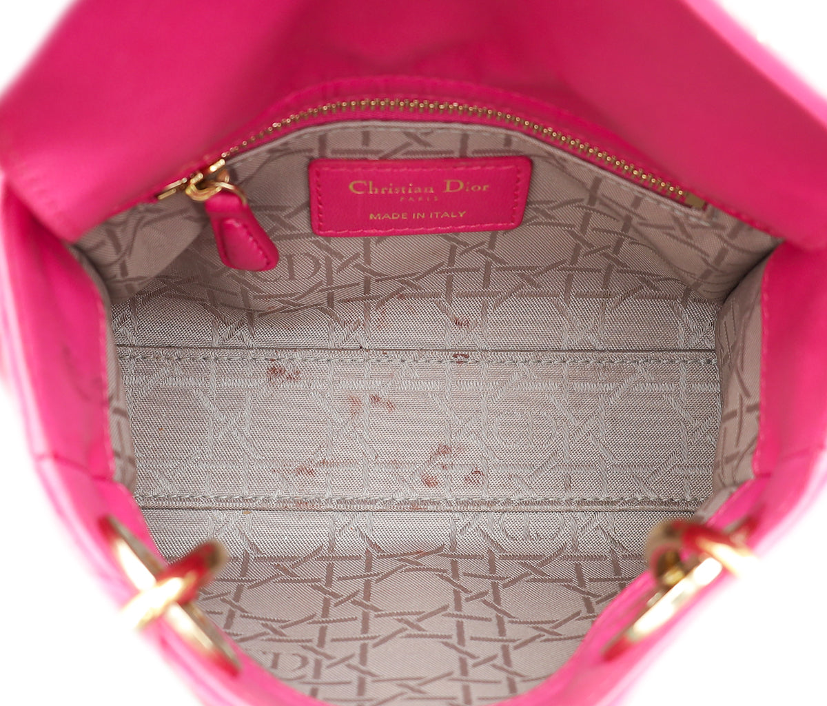 Christian Dior Fuchsia Mini Lady Dior Chain Bag