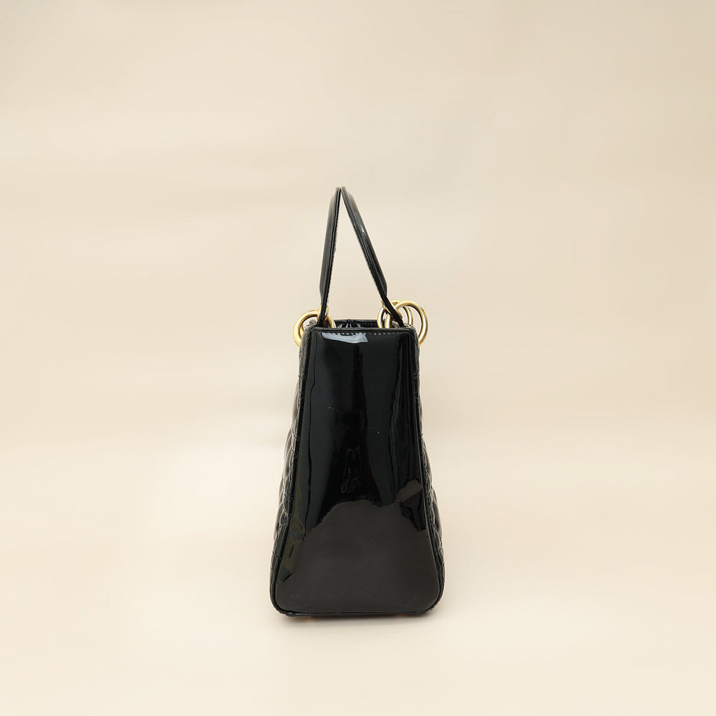 Christian Dior Black Lady Dior Medium Bag