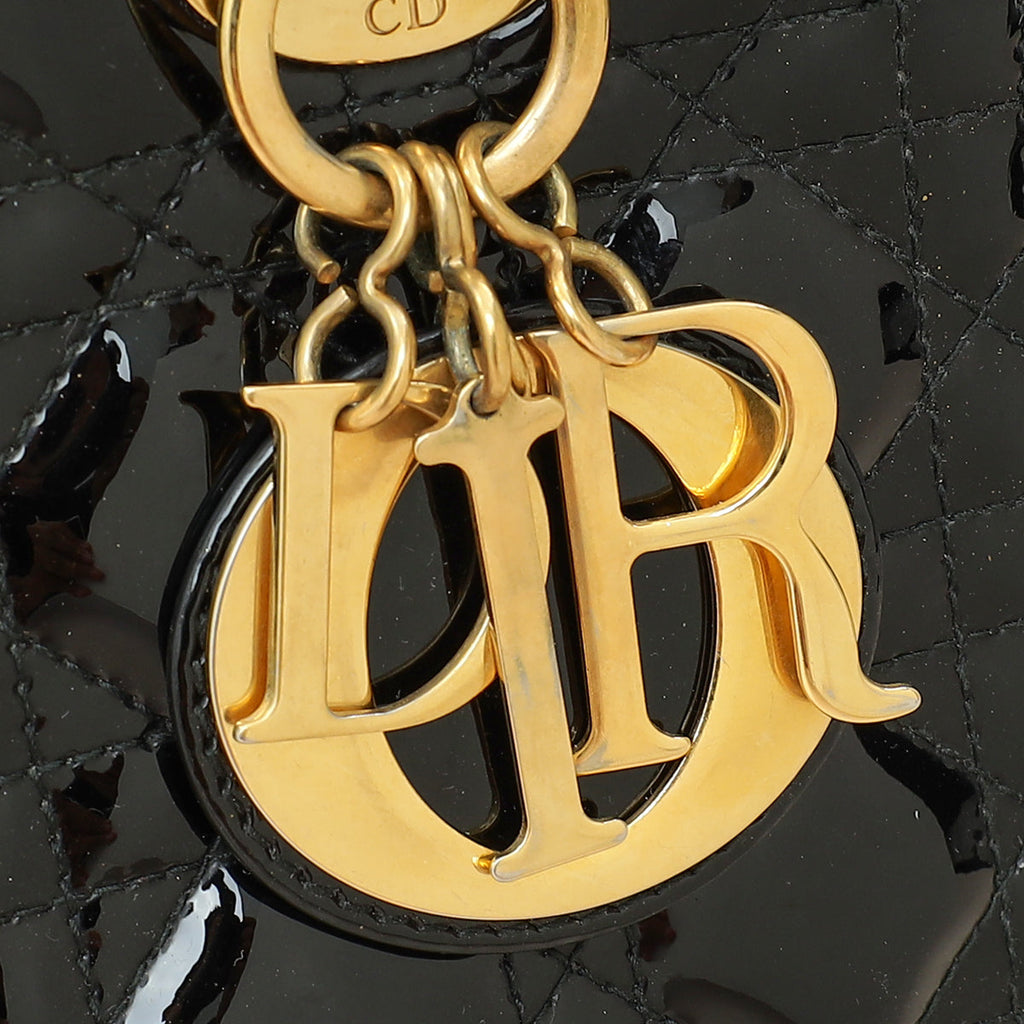 Christian Dior Black Lady Dior Medium Bag