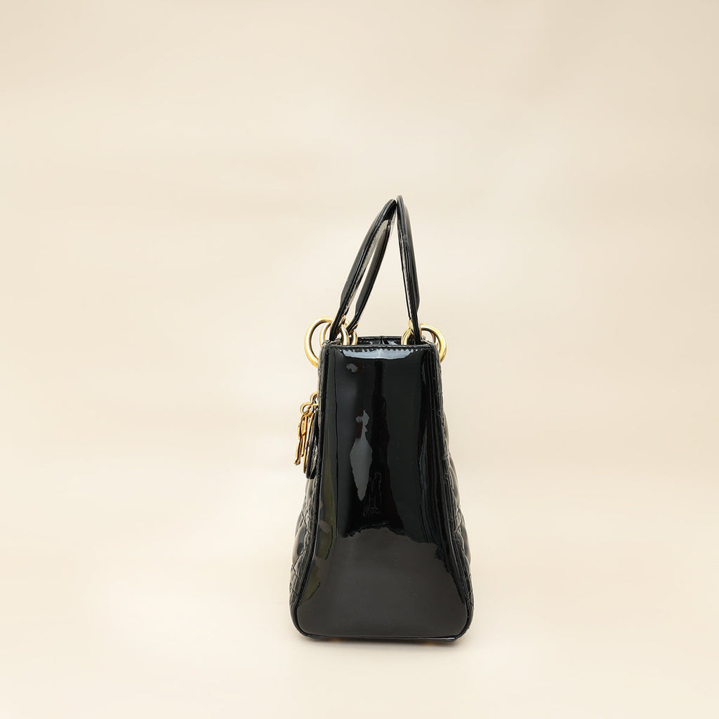 Christian Dior Black Lady Dior Medium Bag