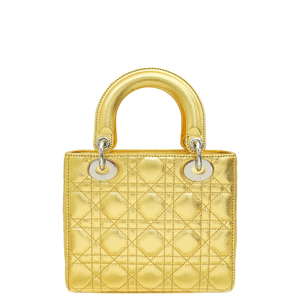 Christian Dior Metallic Gold My Lady Dior Small Bag