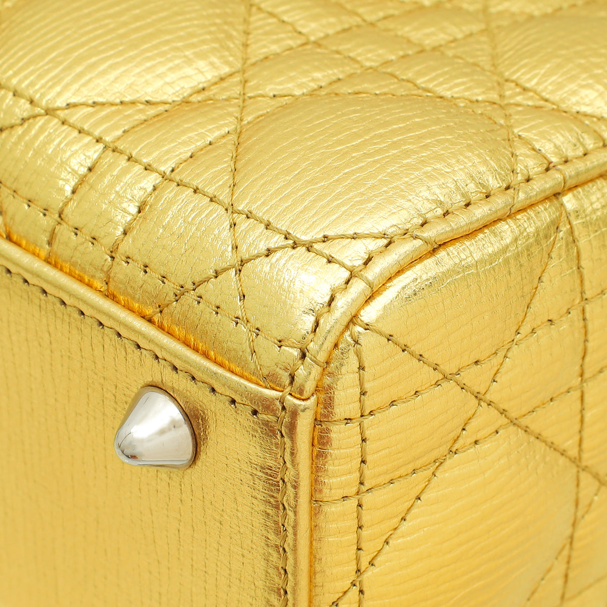 Christian Dior Metallic Gold My Lady Dior Small Bag