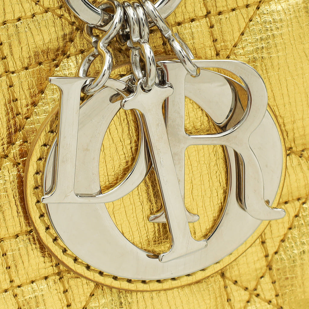 Christian Dior Metallic Gold My Lady Dior Small Bag