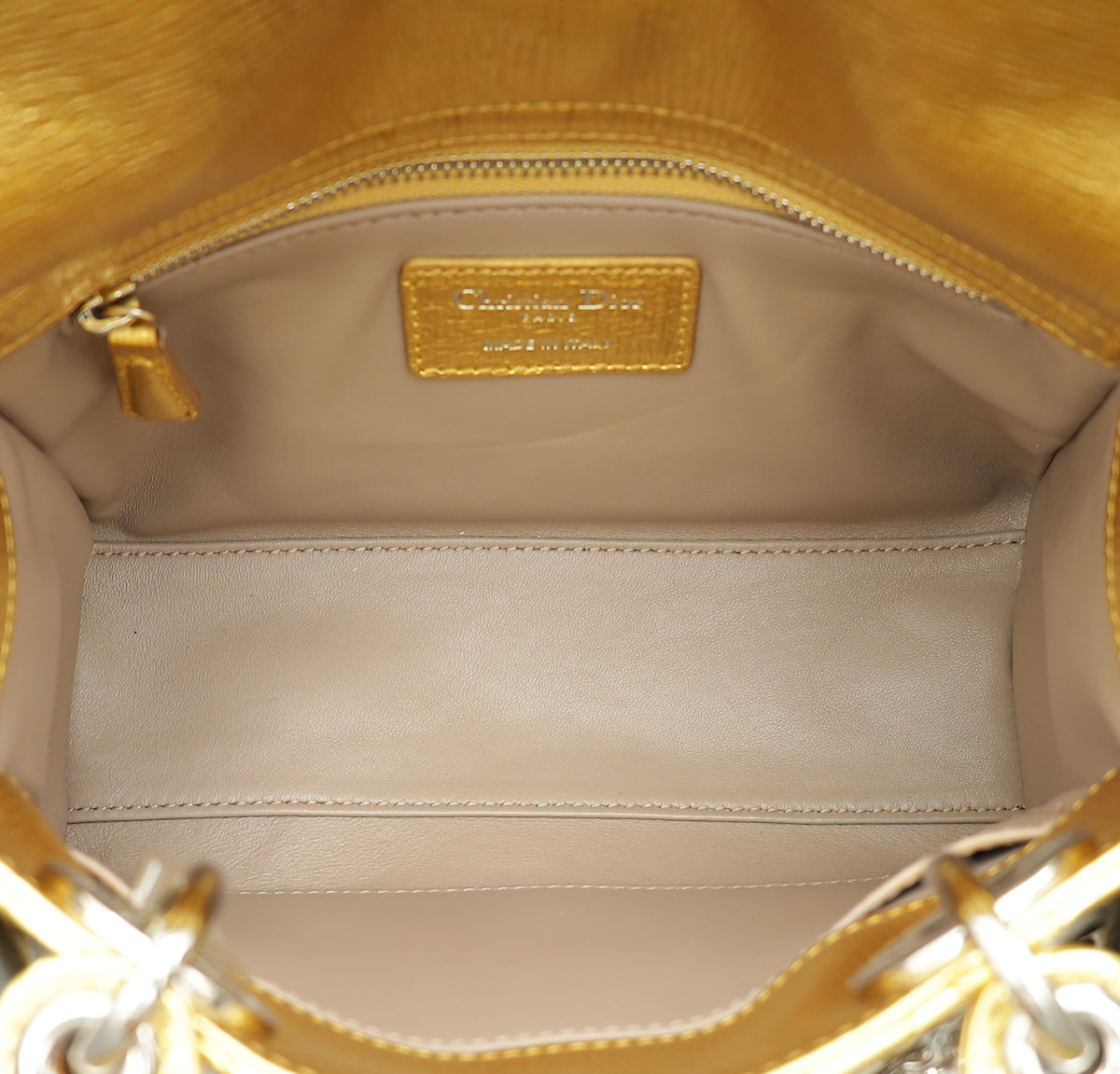 Christian Dior Metallic Gold My Lady Dior Small Bag